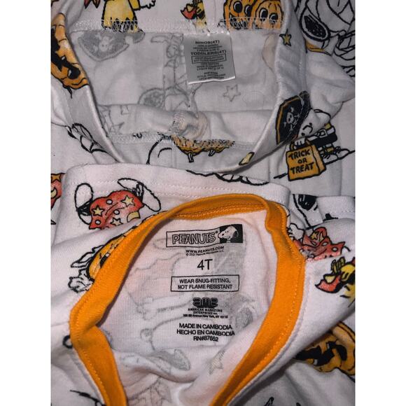 Halloween PEANUTS size 4T Halloween Pajama Set 2-piece SNOOPY/LUCY pumpkins bat - Picture 2 of 3
